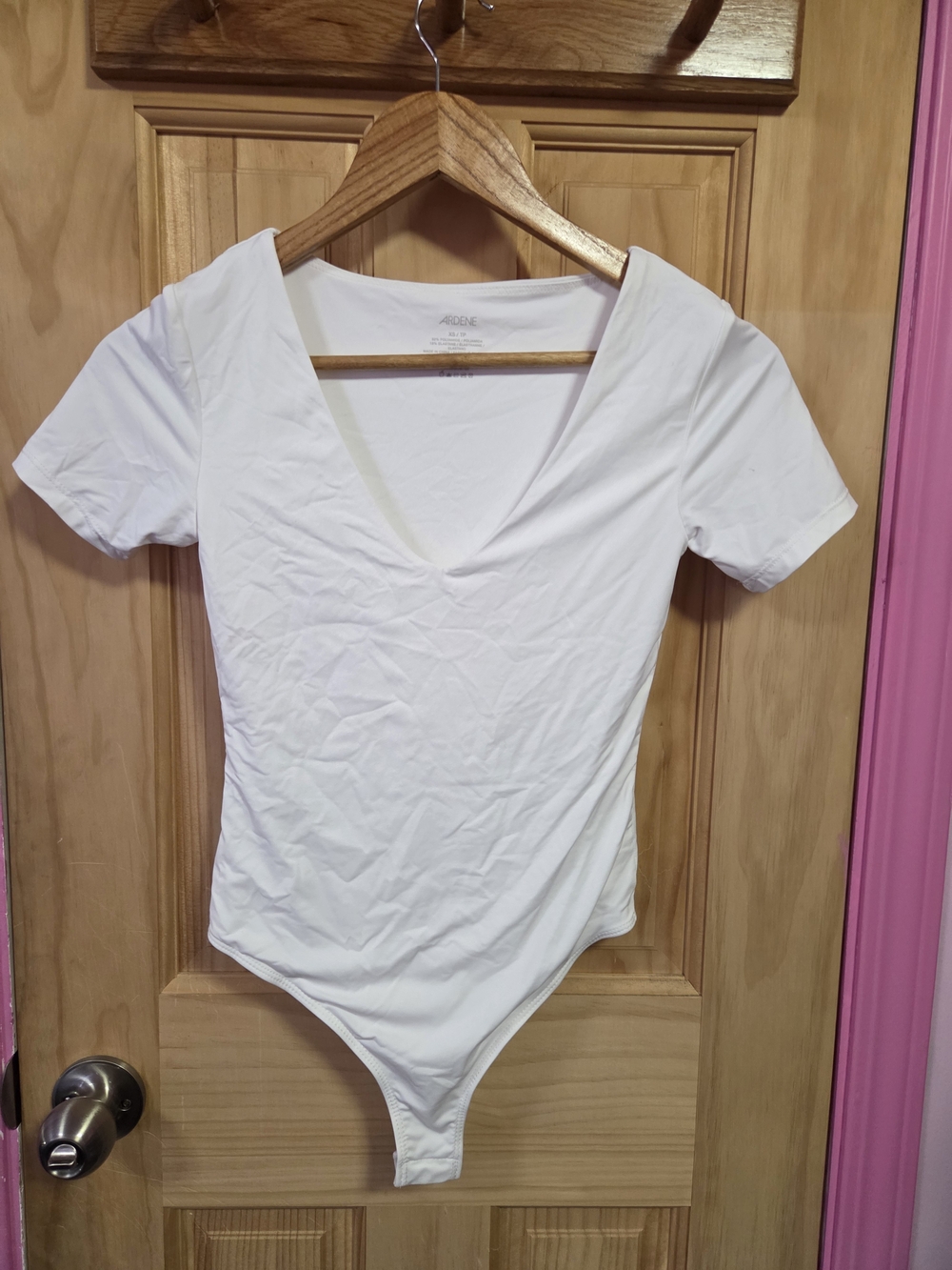 Ardene White V-Neck Short Sleeve Bodysuit